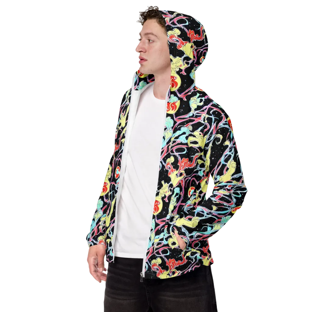 Galactic Whirl on Men's Windbreaker — Left Front