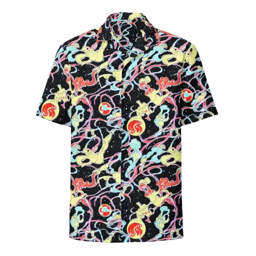 Galactic Whirl on a Button Shirt