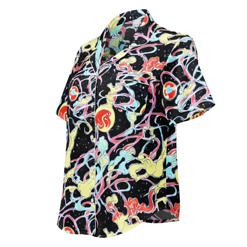 Galactic Whirl on Women's Short Sleeve Pajama Top — Left Front