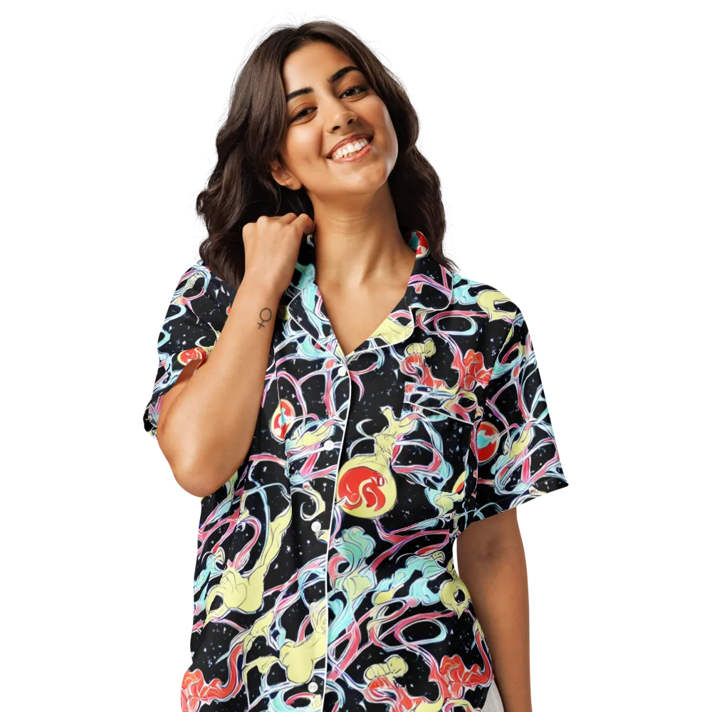 Galactic Whirl on Women's Short Sleeve Pajama Top — Front