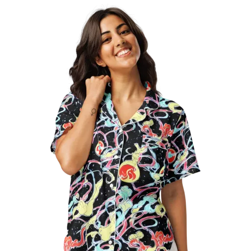 Galactic Whirl on a Women's Short Sleeve Pajama Top