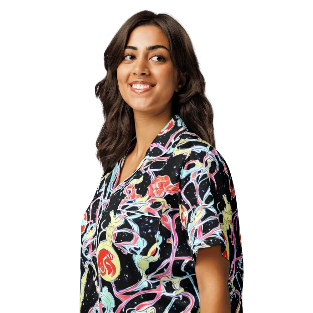 Galactic Whirl on Women's Short Sleeve Pajama Top — Left Front