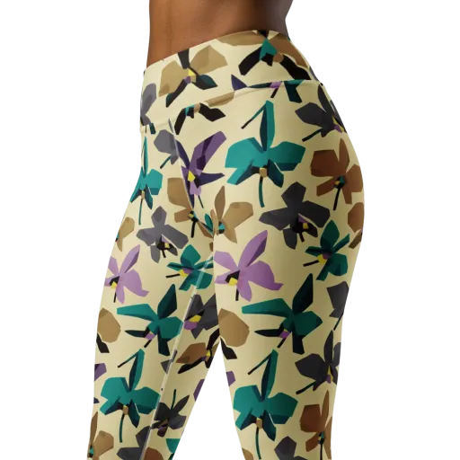 Indigo Petal Circuit on a Yoga Leggings