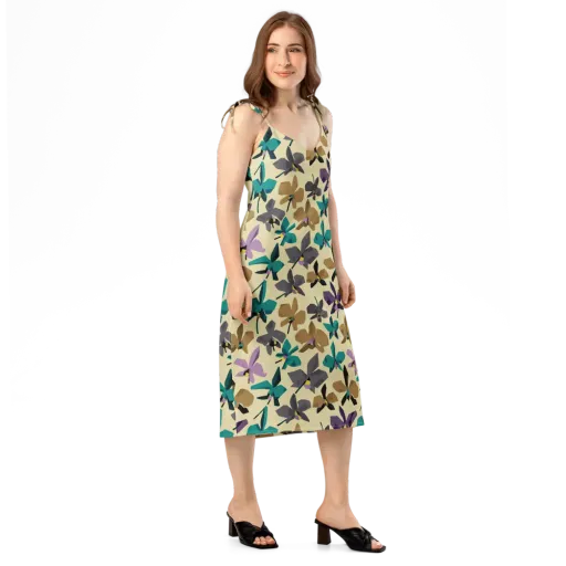 Indigo Petal Circuit on a Slip Dress