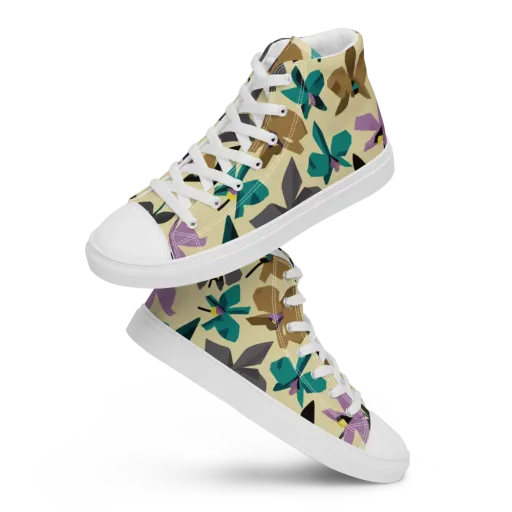 Indigo Petal Circuit on a Men's High Top Canvas Shoes