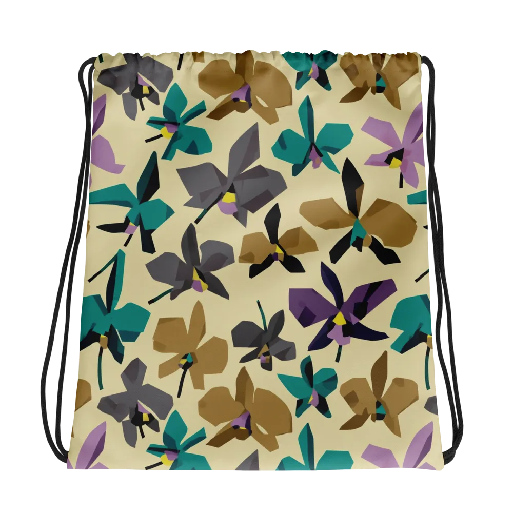 Indigo Petal Circuit on Drawstring Bag — Photo