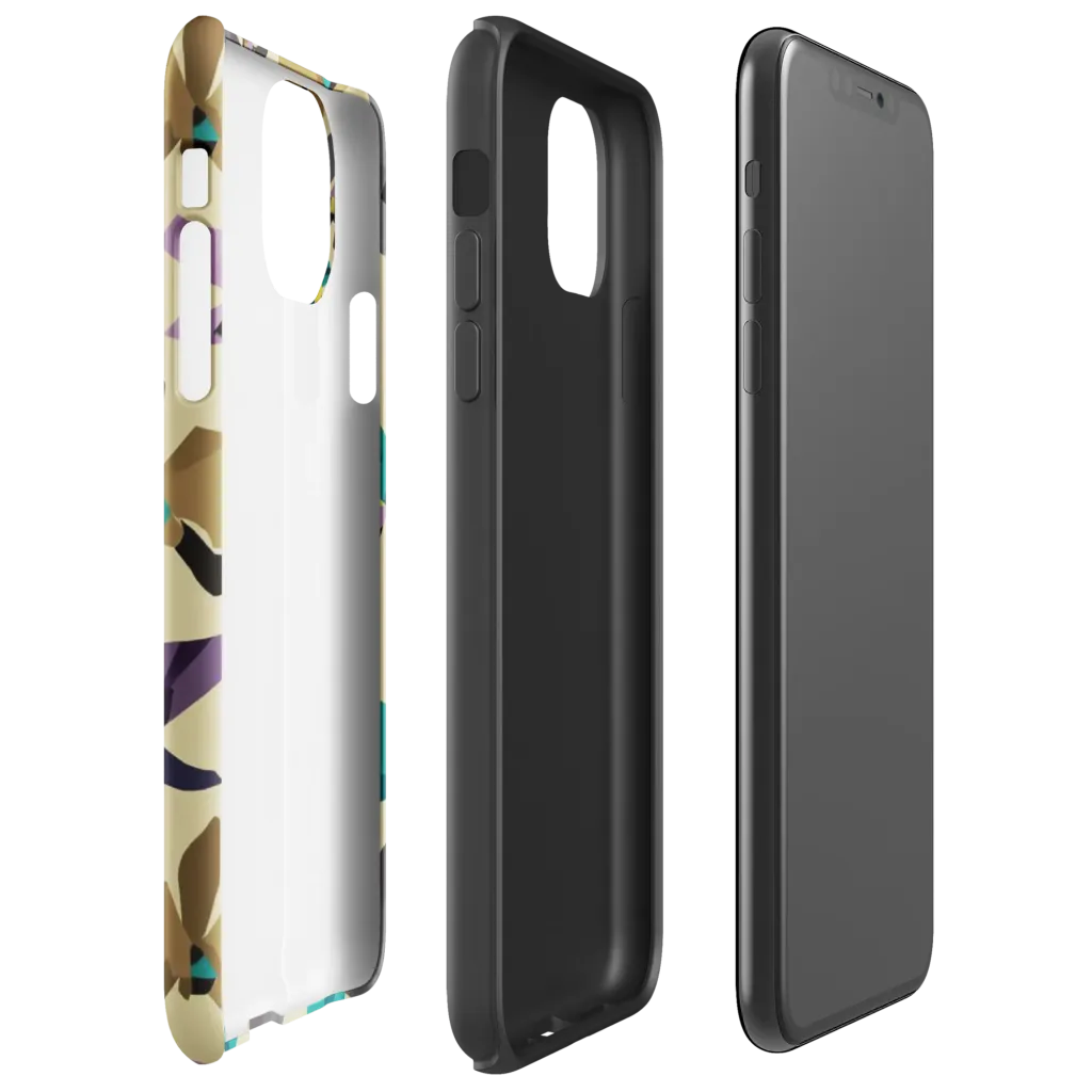 Indigo Petal Circuit on Tough Case for iPhone® — Right