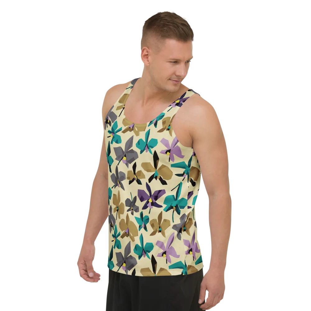 Indigo Petal Circuit on Men's Tank Top — Left Front