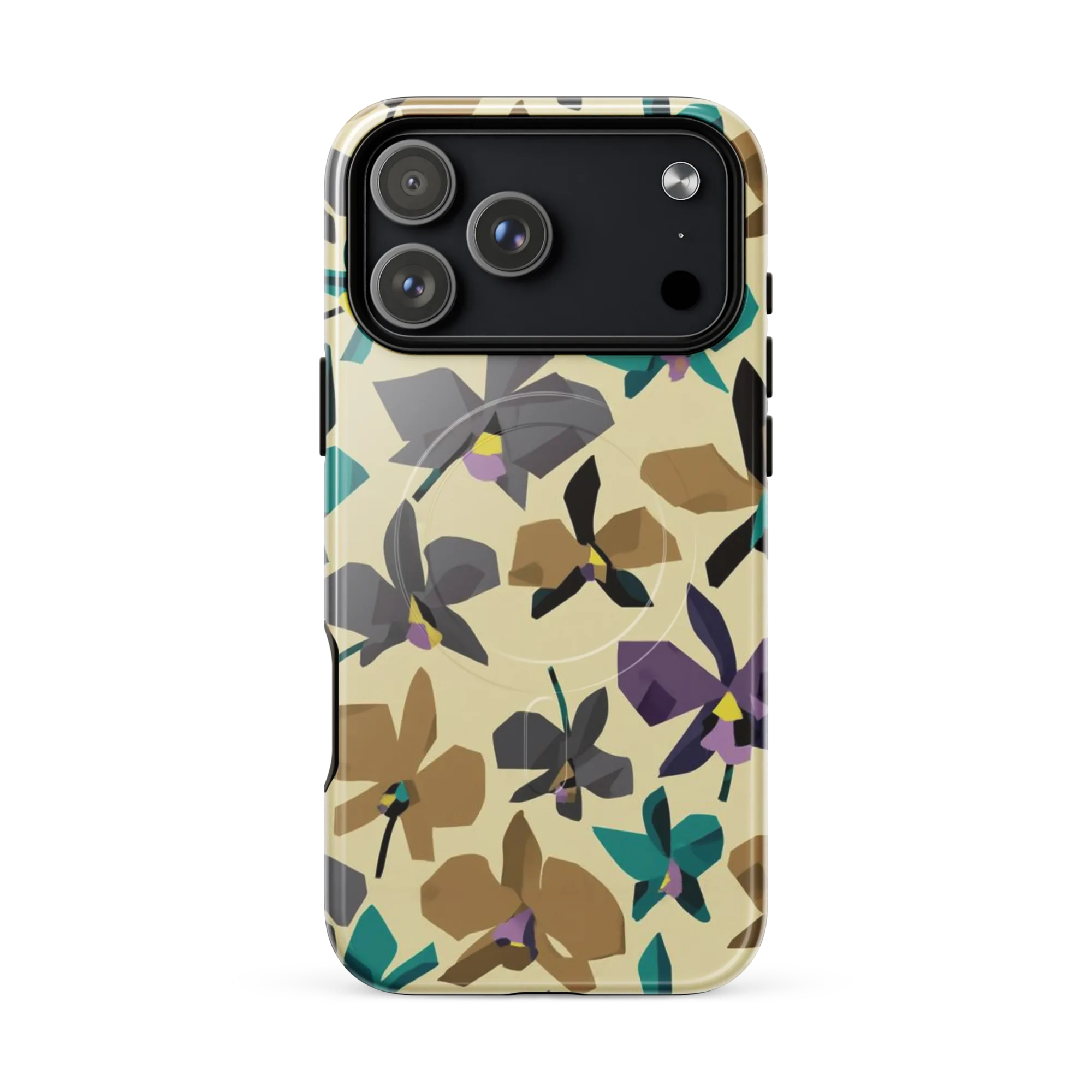 Indigo Petal Circuit on MagSafe Tough Case for iPhone® — Front