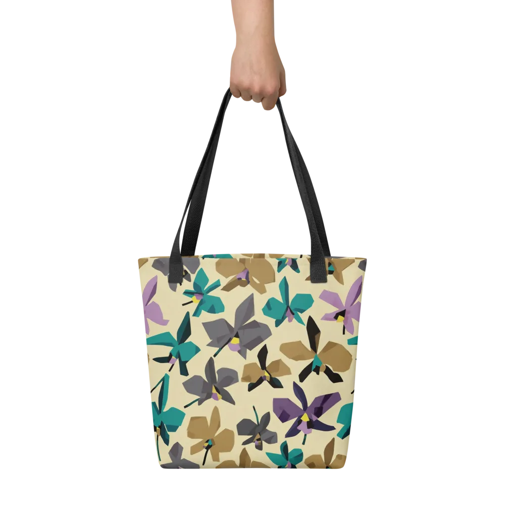 Indigo Petal Circuit on Tote Bag — Front