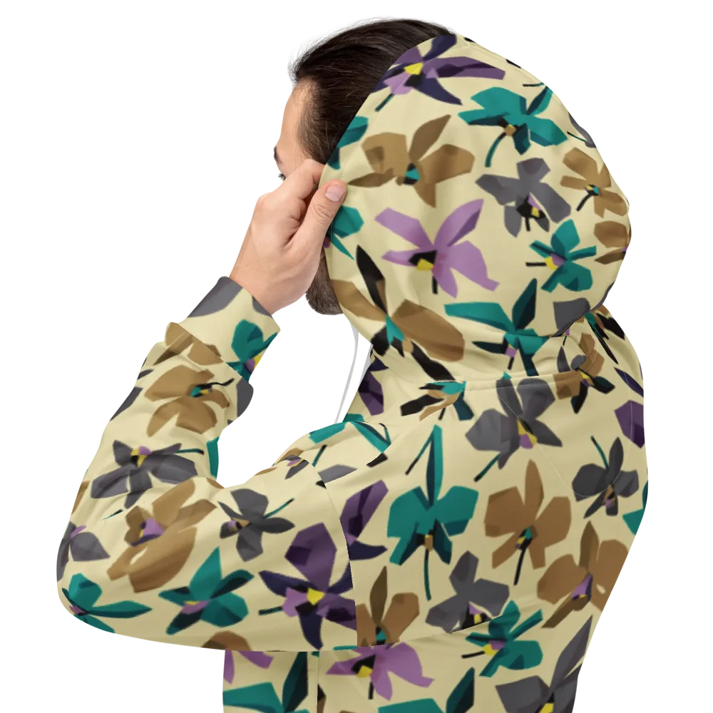 Indigo Petal Circuit on Hoodie — Back