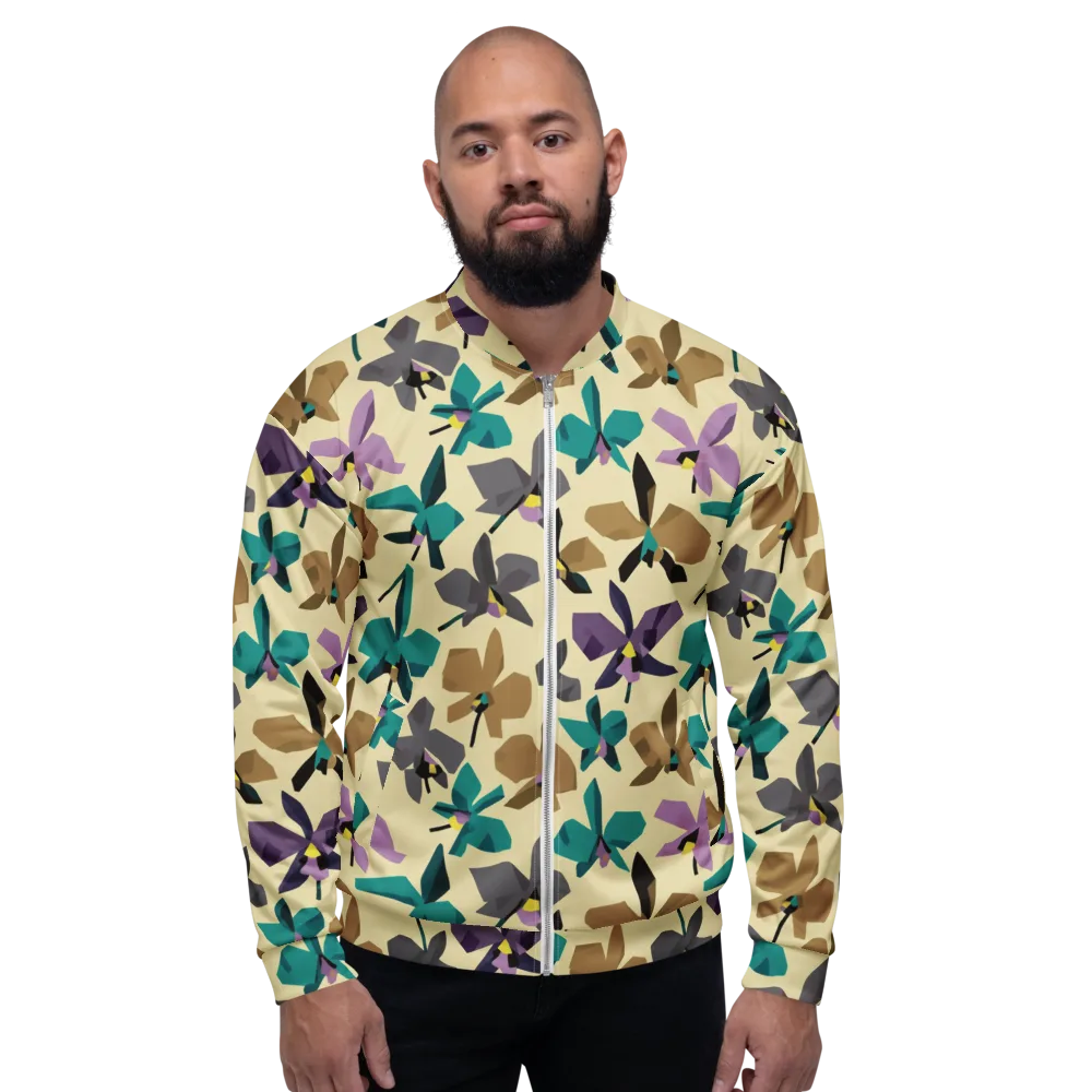Indigo Petal Circuit on Bomber Jacket — Front