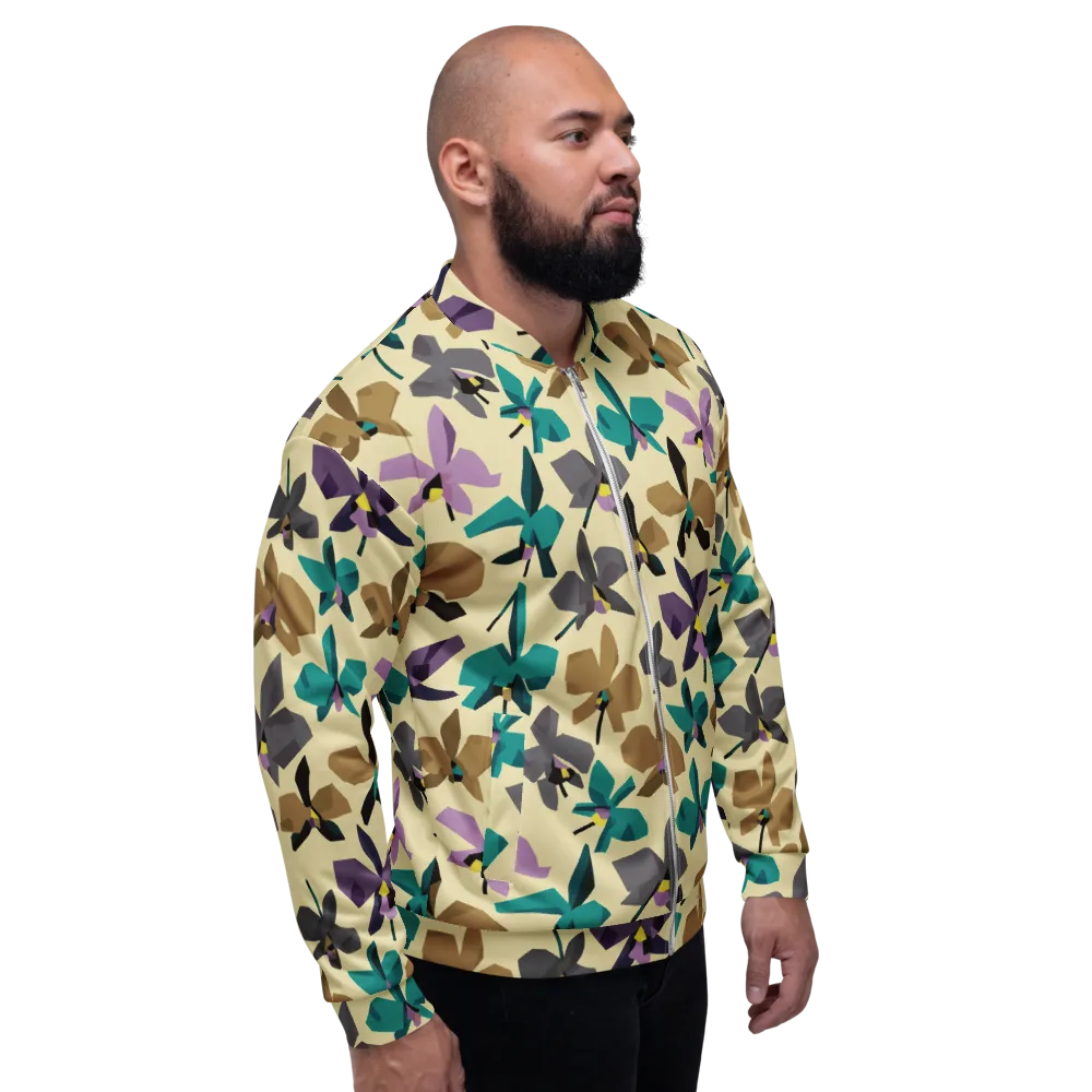 Indigo Petal Circuit on Bomber Jacket — Right
