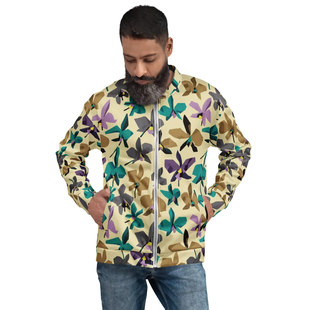 Indigo Petal Circuit on Bomber Jacket — Front