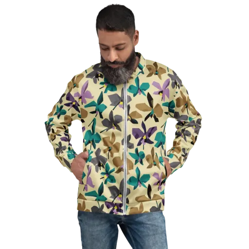 Indigo Petal Circuit on a Bomber Jacket