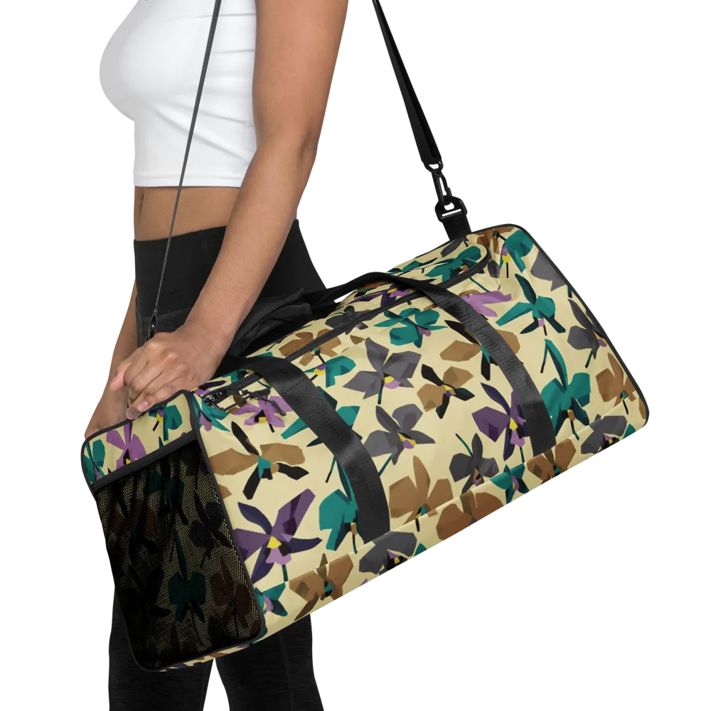 Indigo Petal Circuit on Duffle Bag — Front