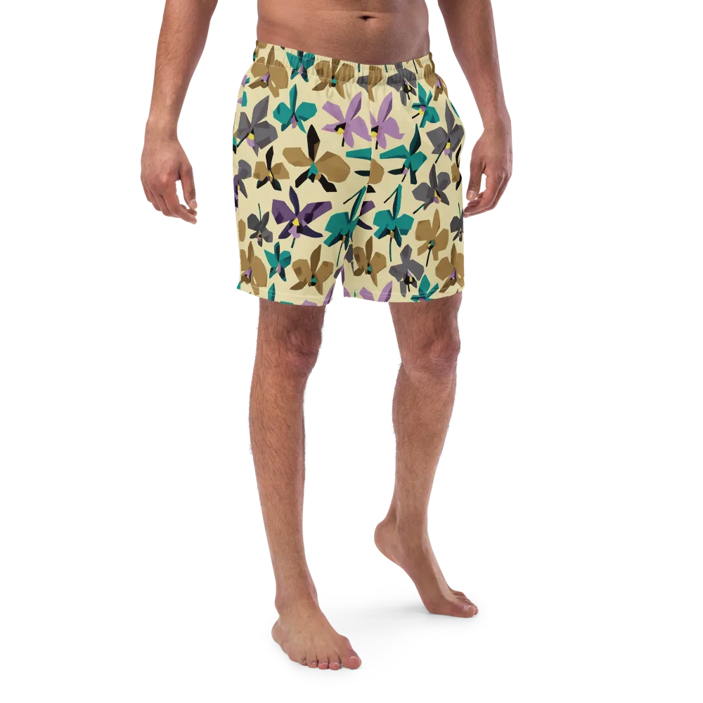 Indigo Petal Circuit on Swim Trunks — Front