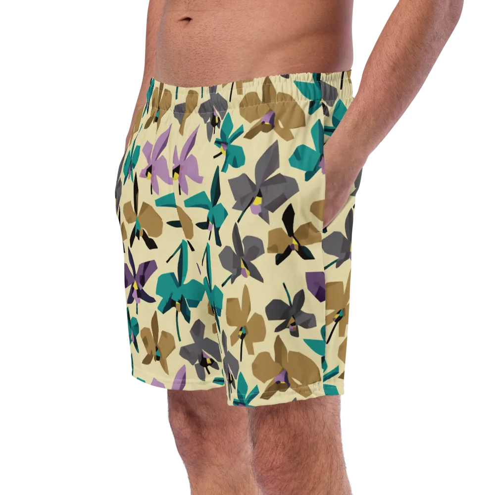 Indigo Petal Circuit on Swim Trunks — Left Front