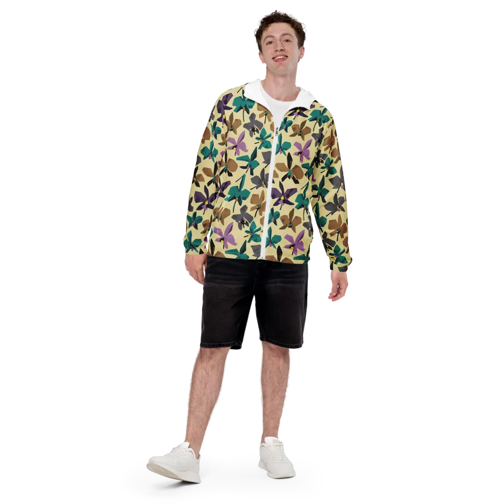 Indigo Petal Circuit on Men's Windbreaker — Front