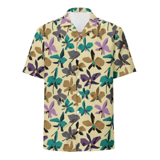 Indigo Petal Circuit on a Button Shirt
