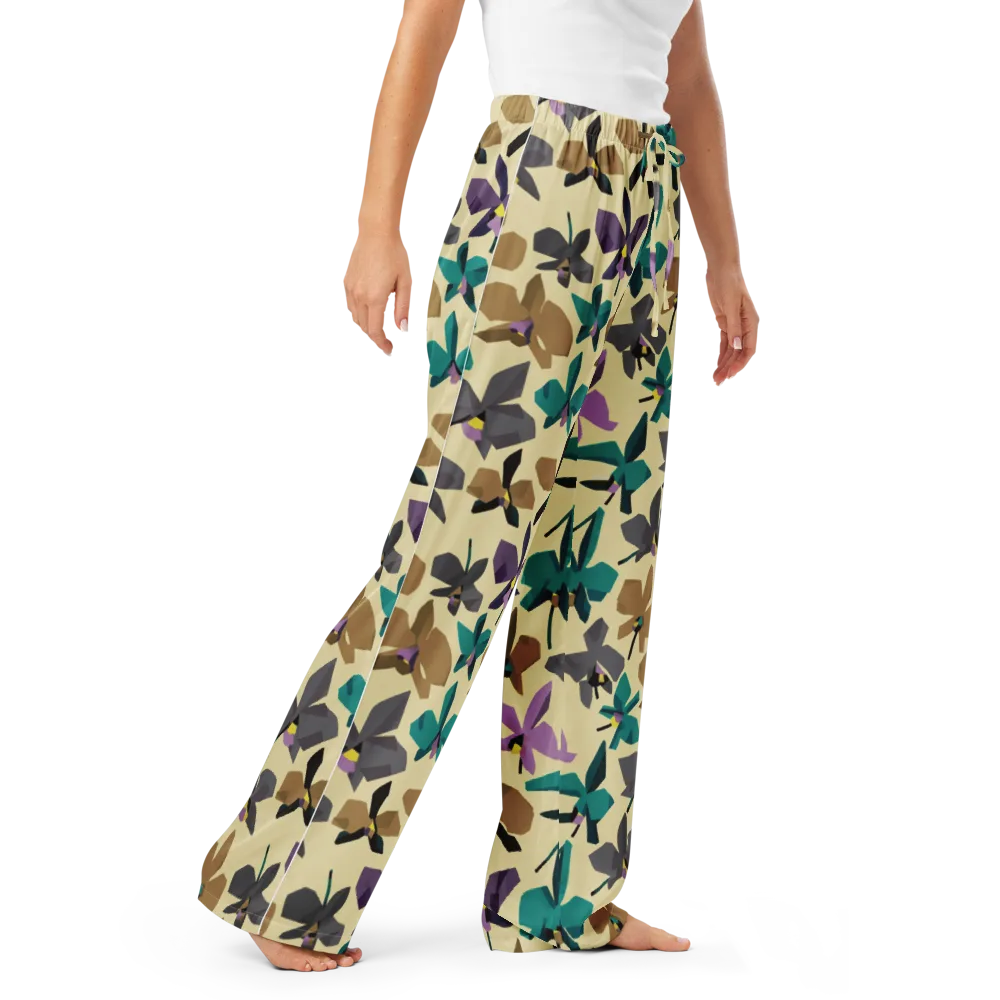 Indigo Petal Circuit on Women's Pajama Pants — Right Front