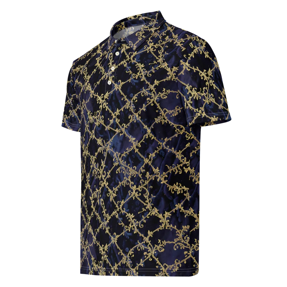Midnight Filigree on Men's Slim Fit Polo Shirt — Left Front