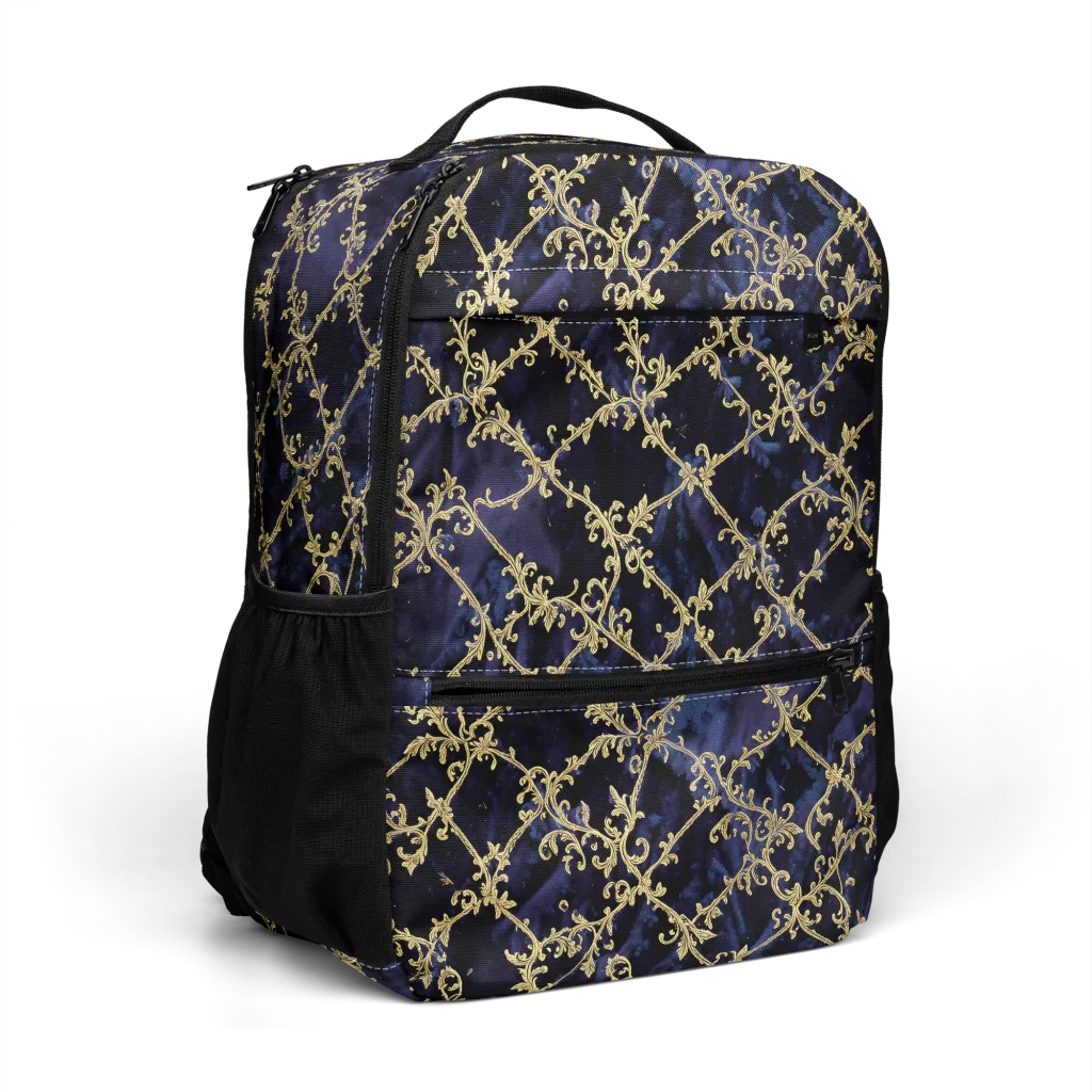 Midnight Filigree on Utility Backpack — Right Front