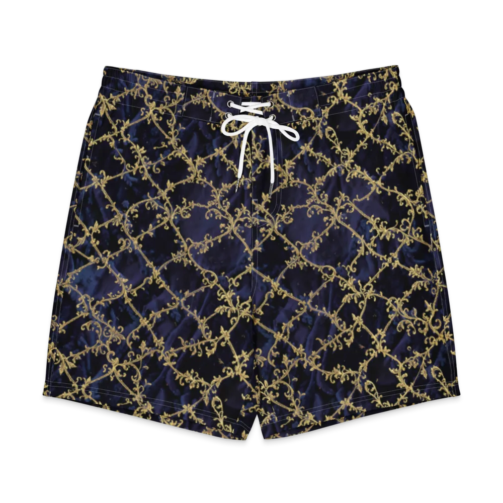 Midnight Filigree on Men's Board Shorts — Front