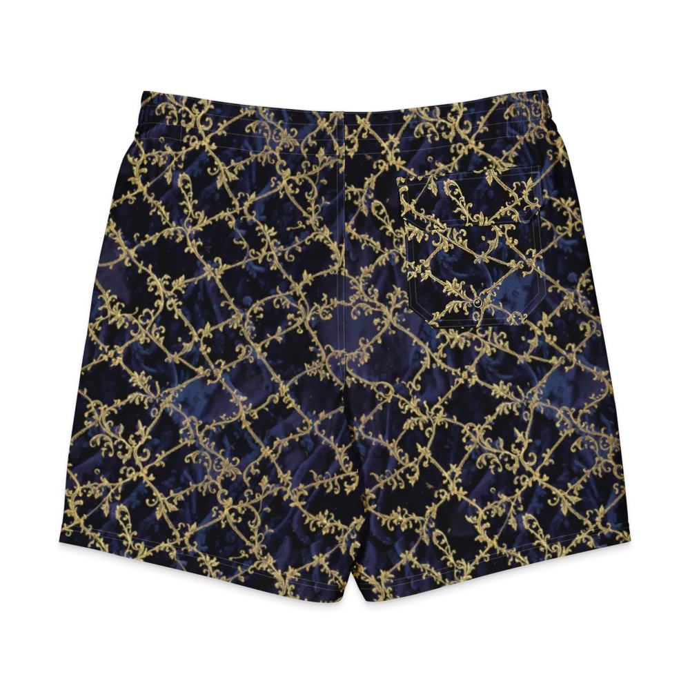 Midnight Filigree on Men's Board Shorts — Back