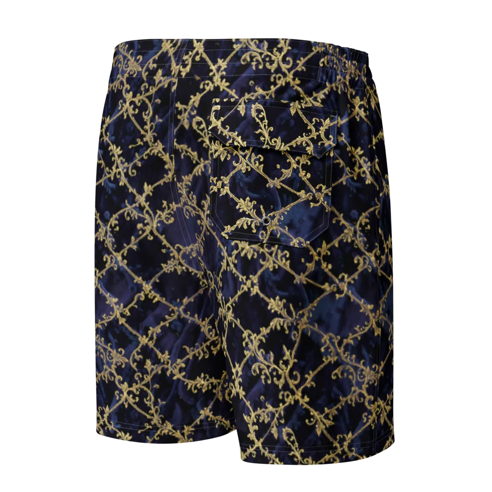 Midnight Filigree on Men's Board Shorts — Back