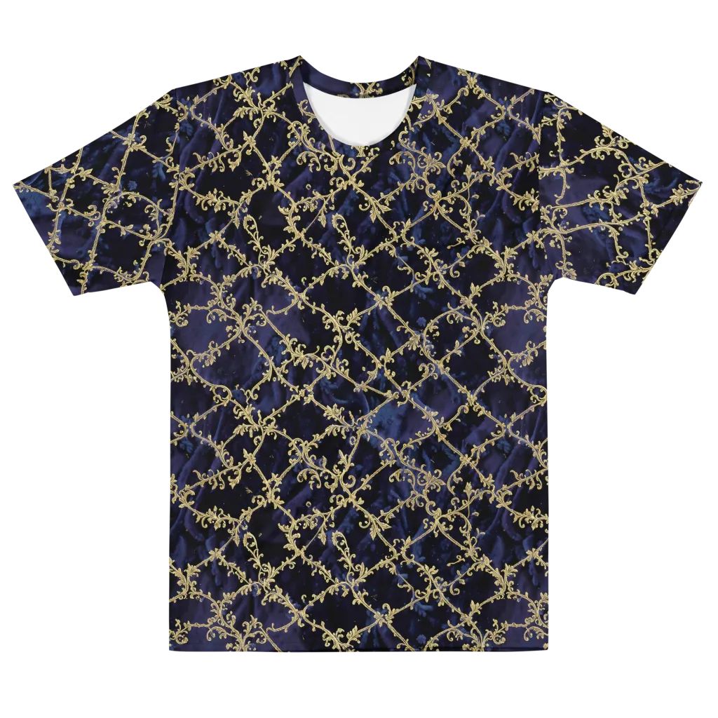 Midnight Filigree on Men's Cotton Crew Neck T-Shirt — Front