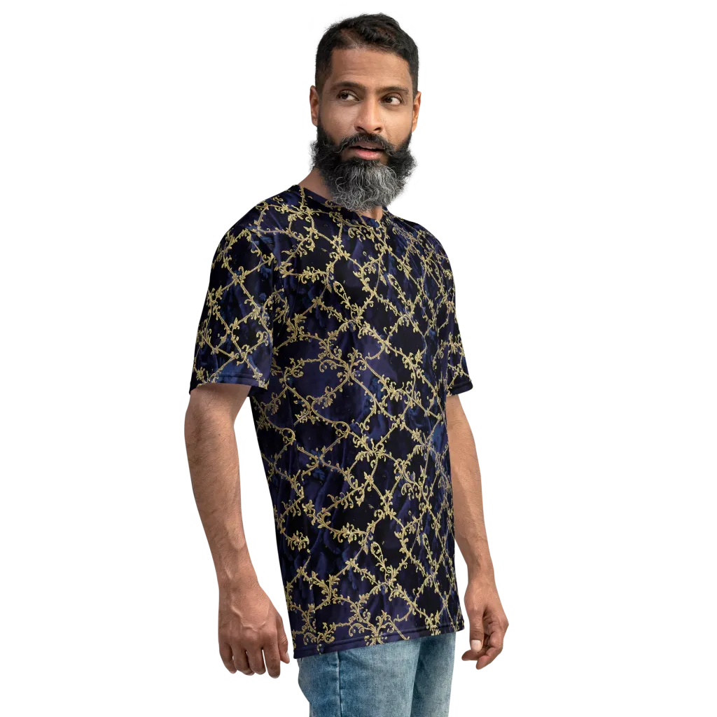 Midnight Filigree on Men's Crew Neck T-Shirt — Right