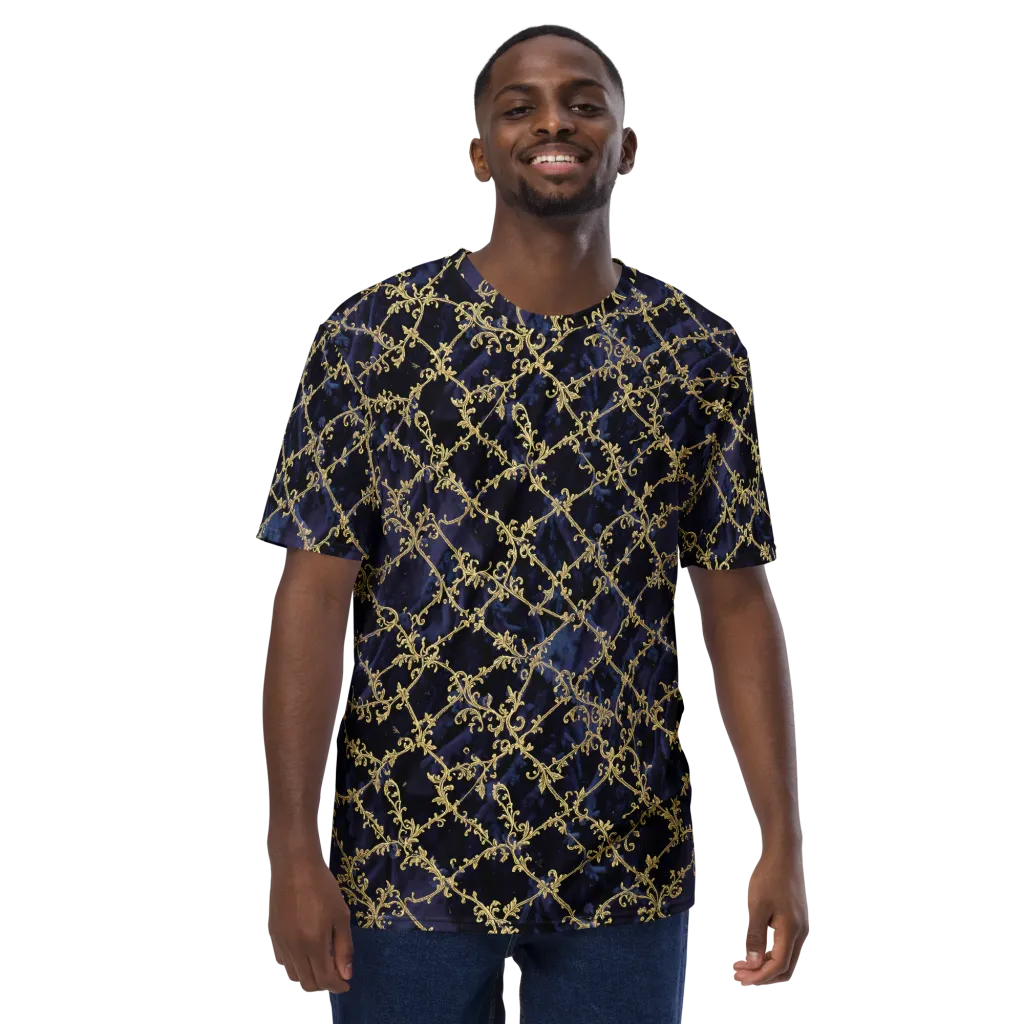 Midnight Filigree on Men's Crew Neck T-Shirt — Front
