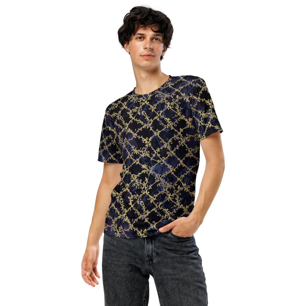 Midnight Filigree on Men's Crew Neck T-Shirt — Front