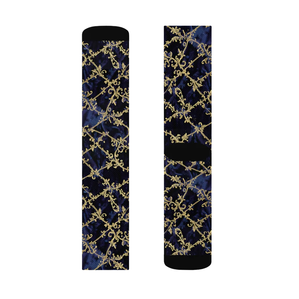 Midnight Filigree on Socks — Right Sock