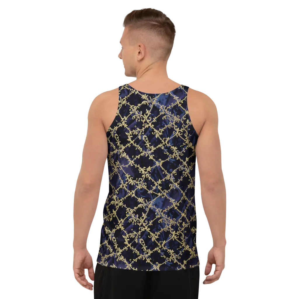 Midnight Filigree on Men's Tank Top — Back