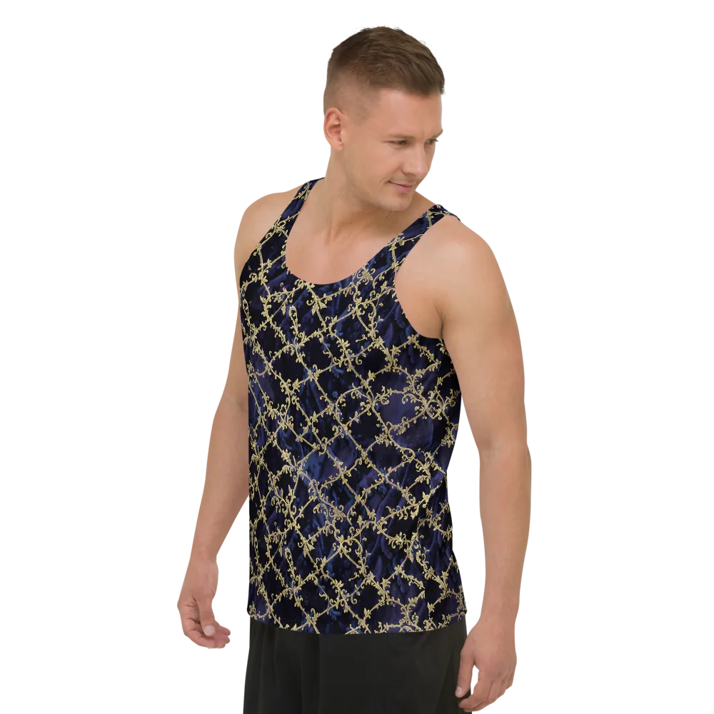 Midnight Filigree on Men's Tank Top — Left Front