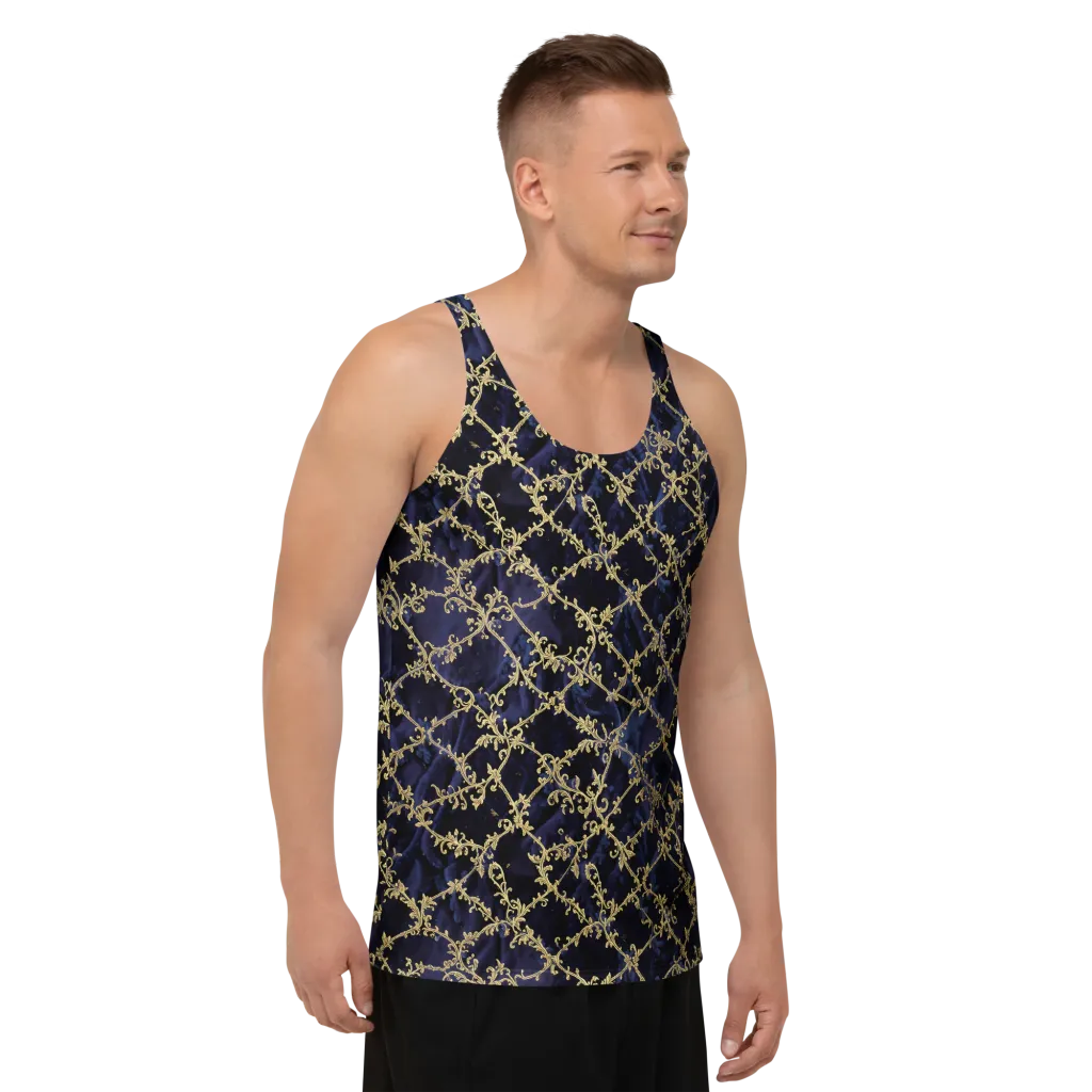 Midnight Filigree on Men's Tank Top — Right Front