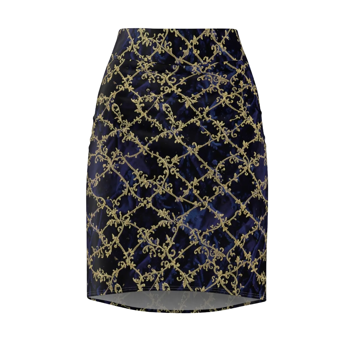 Midnight Filigree on Pencil Skirt — Front