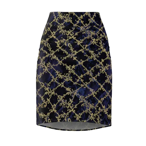 Midnight Filigree on a Pencil Skirt