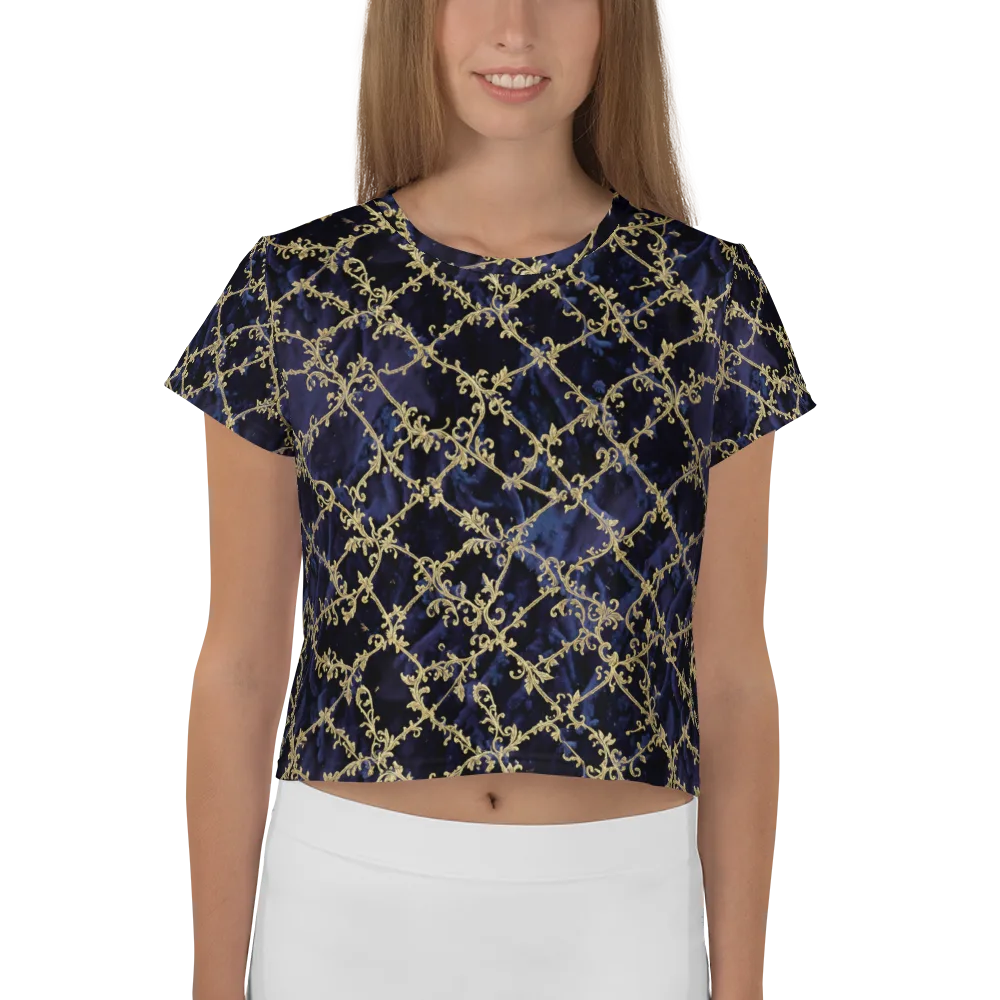 Midnight Filigree on Crop Tee — Front