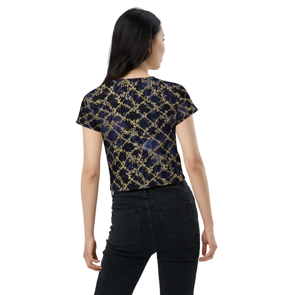 Midnight Filigree on Crop Tee — Back
