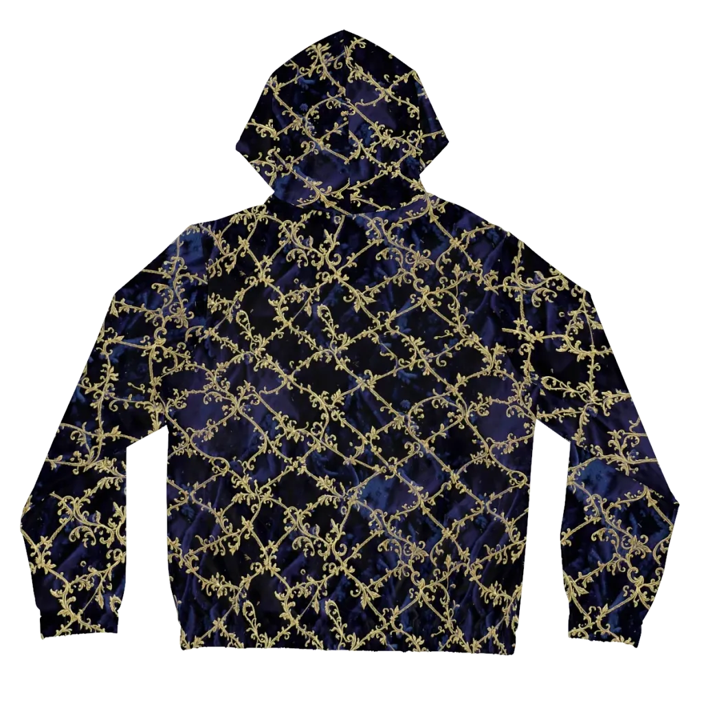 Midnight Filigree on Women's Full-Zip Hoodie — Back