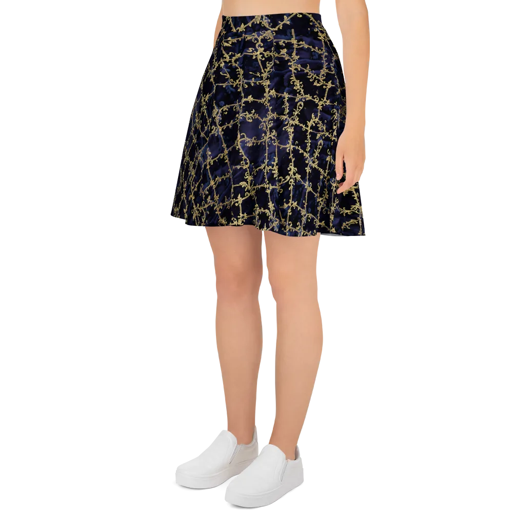 Midnight Filigree on Skater Skirt — Left