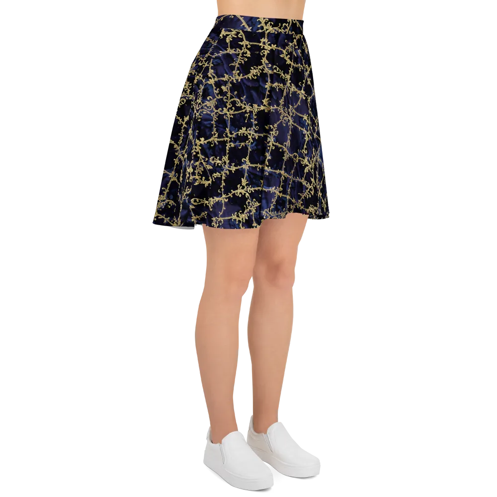 Midnight Filigree on Skater Skirt — Right