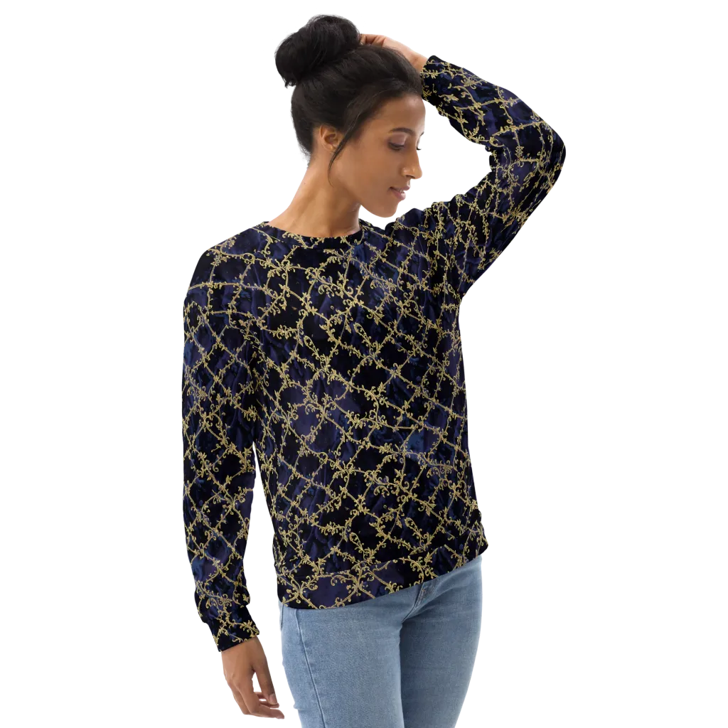 Midnight Filigree on Sweatshirt — Right Front