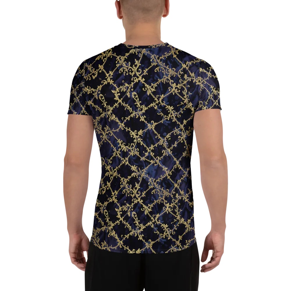 Midnight Filigree on Men's Athletic T-Shirt — Back