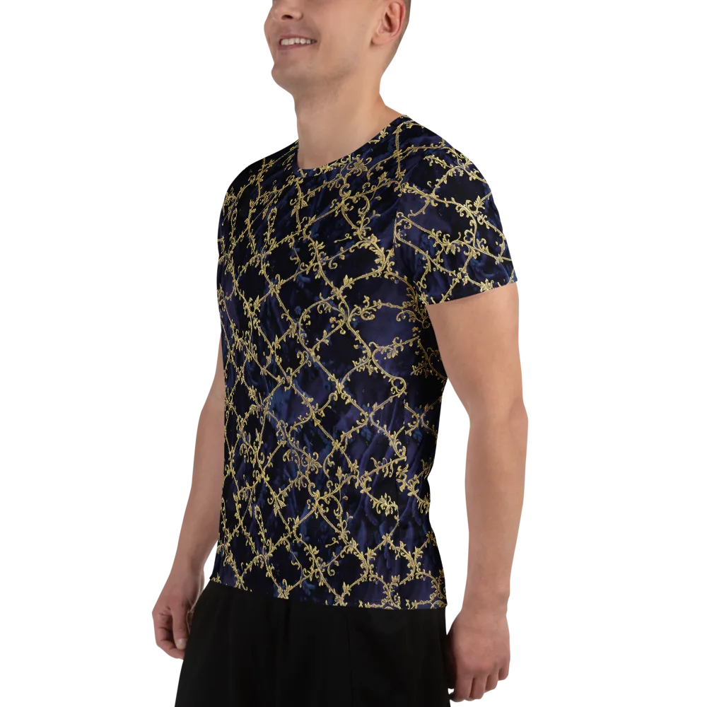 Midnight Filigree on Men's Athletic T-Shirt — Left