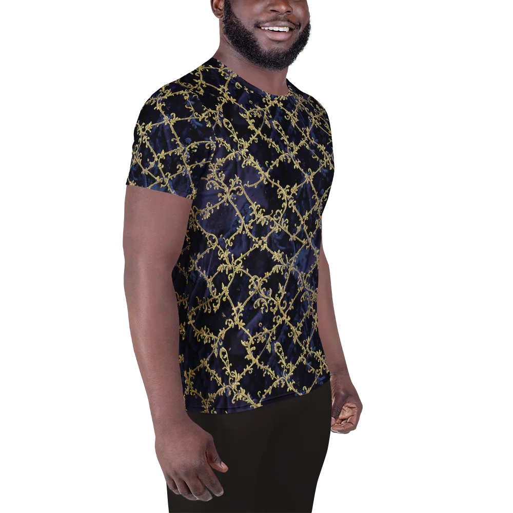 Midnight Filigree on Men's Athletic T-Shirt — Right