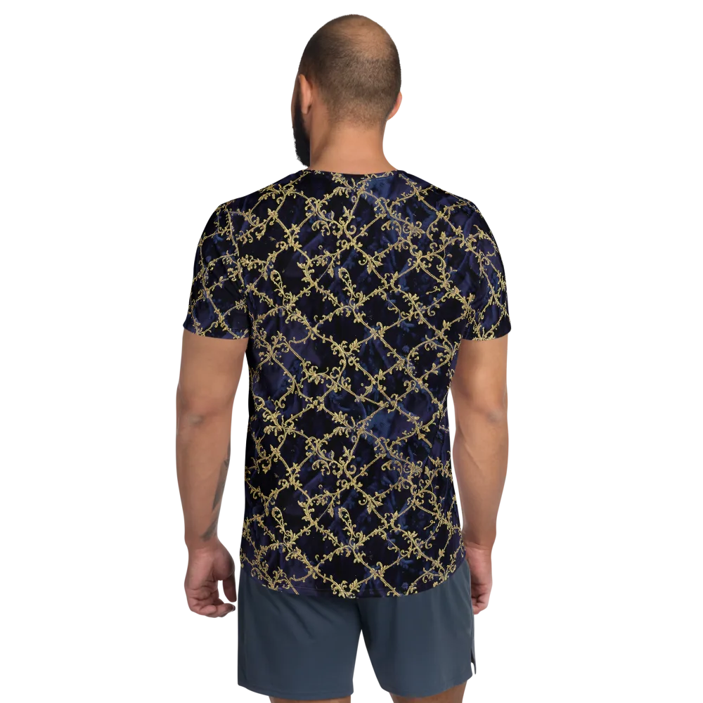 Midnight Filigree on Men's Athletic T-Shirt — Back